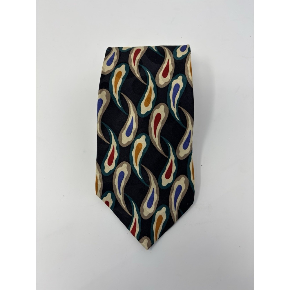 Vintage Silk‎ Necktie Perry's Ellis Portfolio Tear Drop 56"